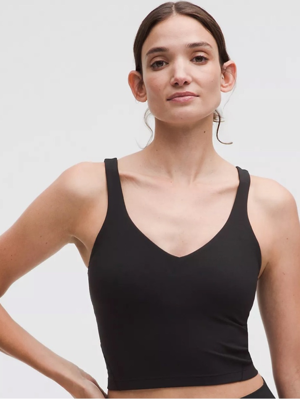 lululemon athletica Black V-Neck Cropped Tank